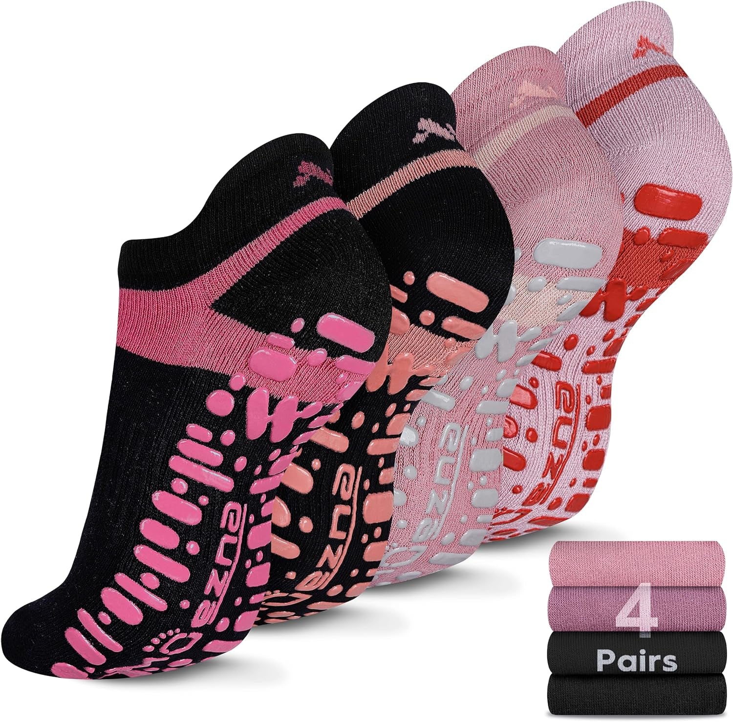 Non-Slip Yoga Socks for Women - Anti-Skid Pilates & Barre Grips, Perfect Fit Size 5-10