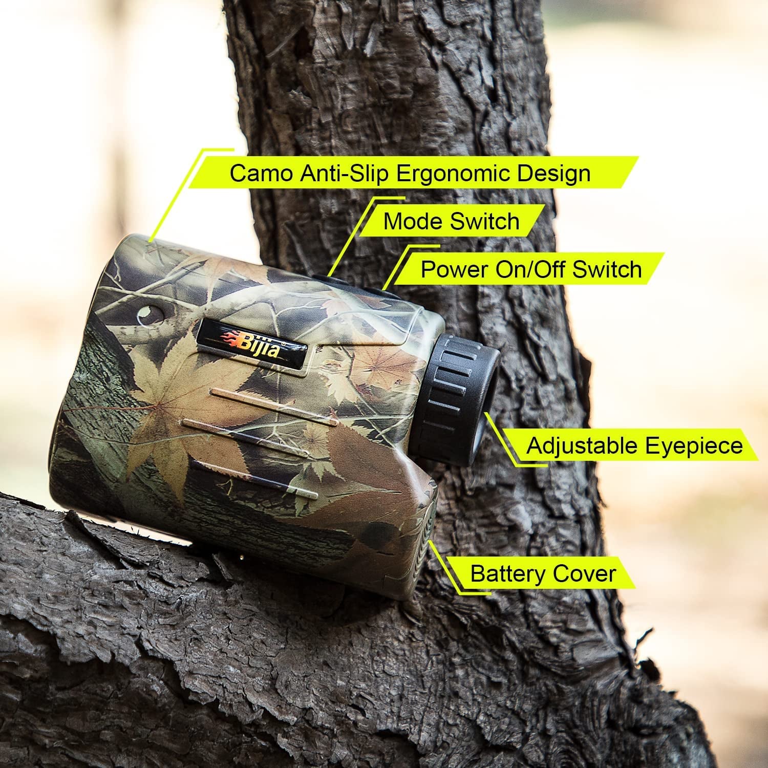 High Precision 6X Laser Rangefinder - 650/1200 Yards, Perfect for Hunting, Shooting, Golf & Camping with Slope Correction, Flag-Locking, Vibration, Speed, Angle & Scan Features