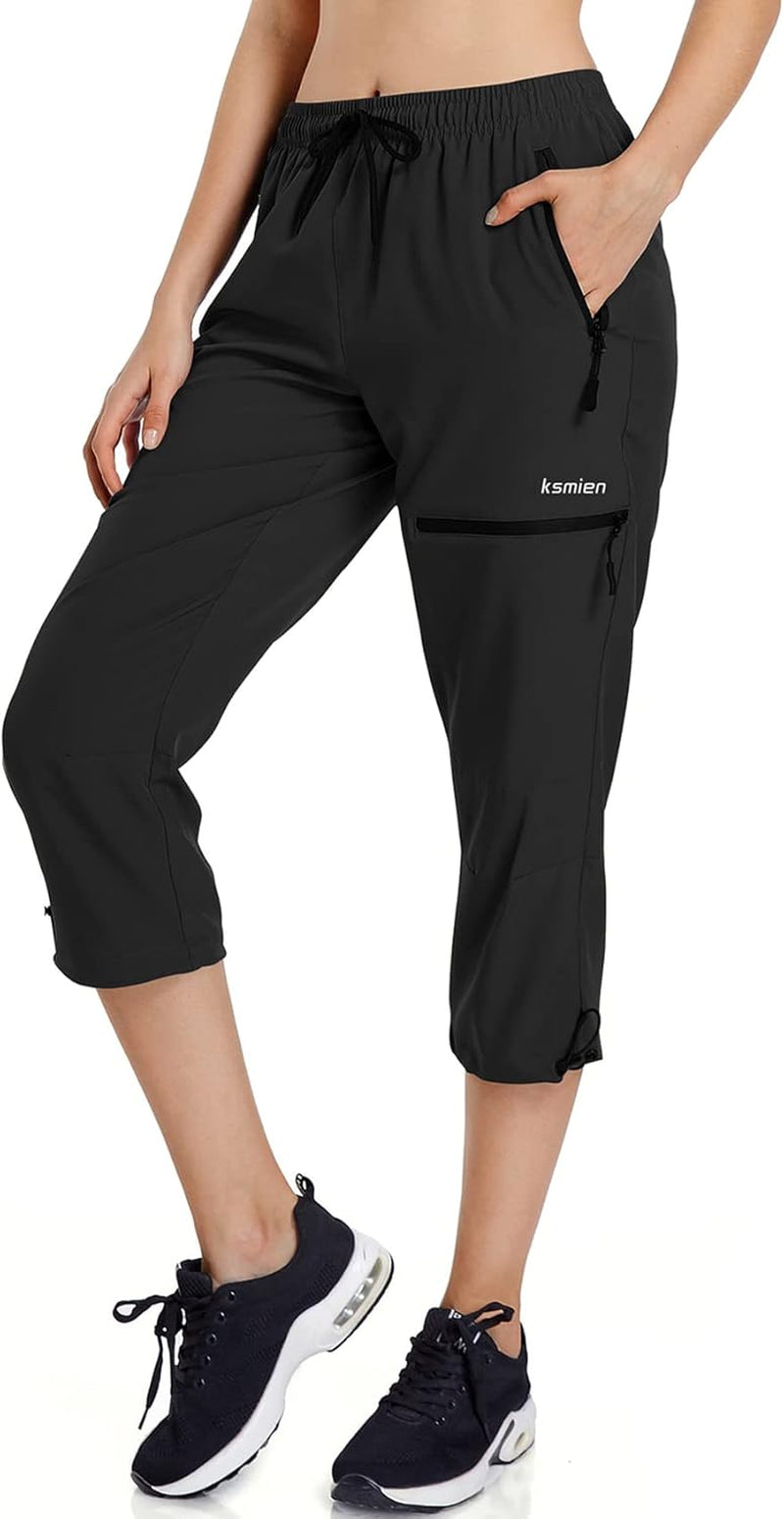 Lightweight Women's Quick-Dry Hiking Capri Pants with UPF 50+, Water-Resistant Fabric & Zipped Pockets