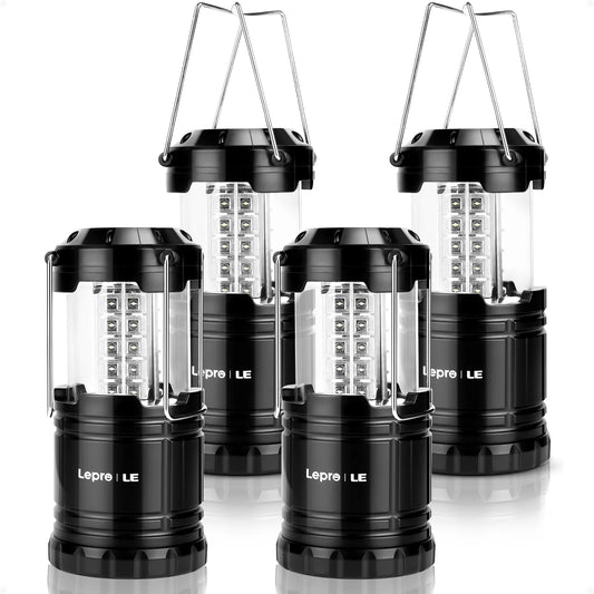 Super Bright LED Camping Lanterns - 4-Pack, Portable & Water Resistant Emergency Lights for Power Outages & Outdoor Adventures