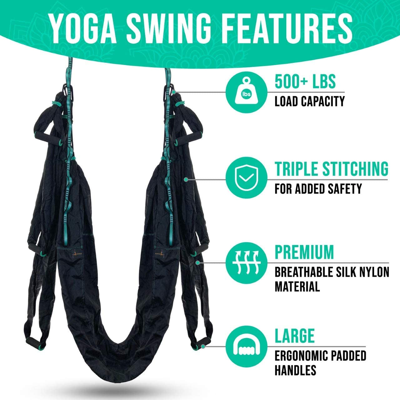 Elevate Your Practice: Premium Aerial Hammock Yoga Swing Kit for Inversion Therapy - Perfect for Indoor & Outdoor Use!