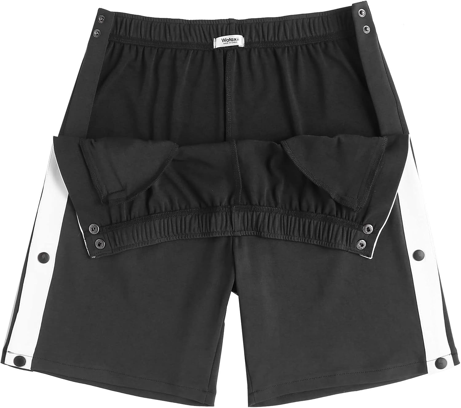 Post-Surgery Adaptive Tear Away Shorts for Men - Comfortable Wide Leg Snap Loose Fit