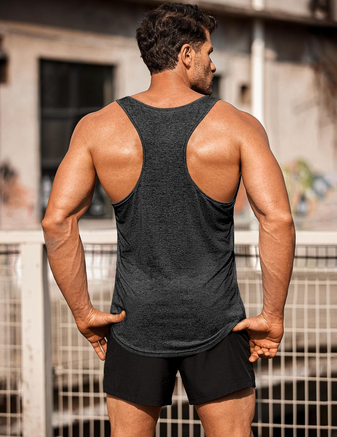 Men's 3-Pack Y-Back Gym Tank Tops - Sleeveless Workout Muscle Tees for Bodybuilding & Fitness