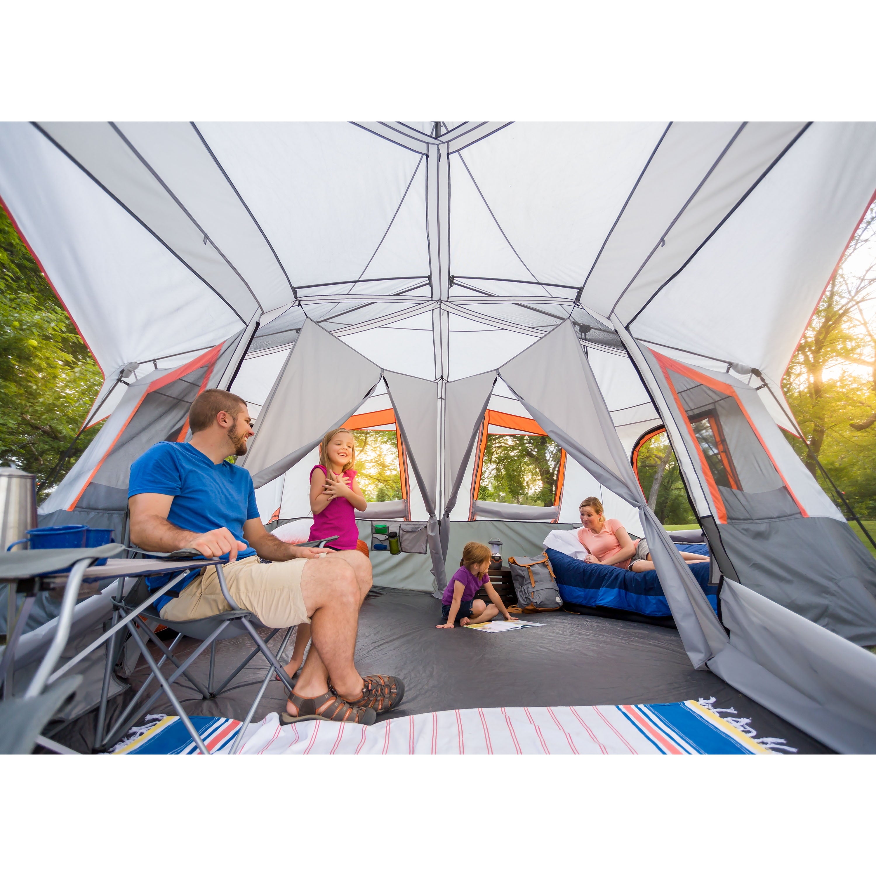 Spacious 12-Person Instant Cabin Tent with Screen Room - 20' x 18' - Perfect for Family Camping!