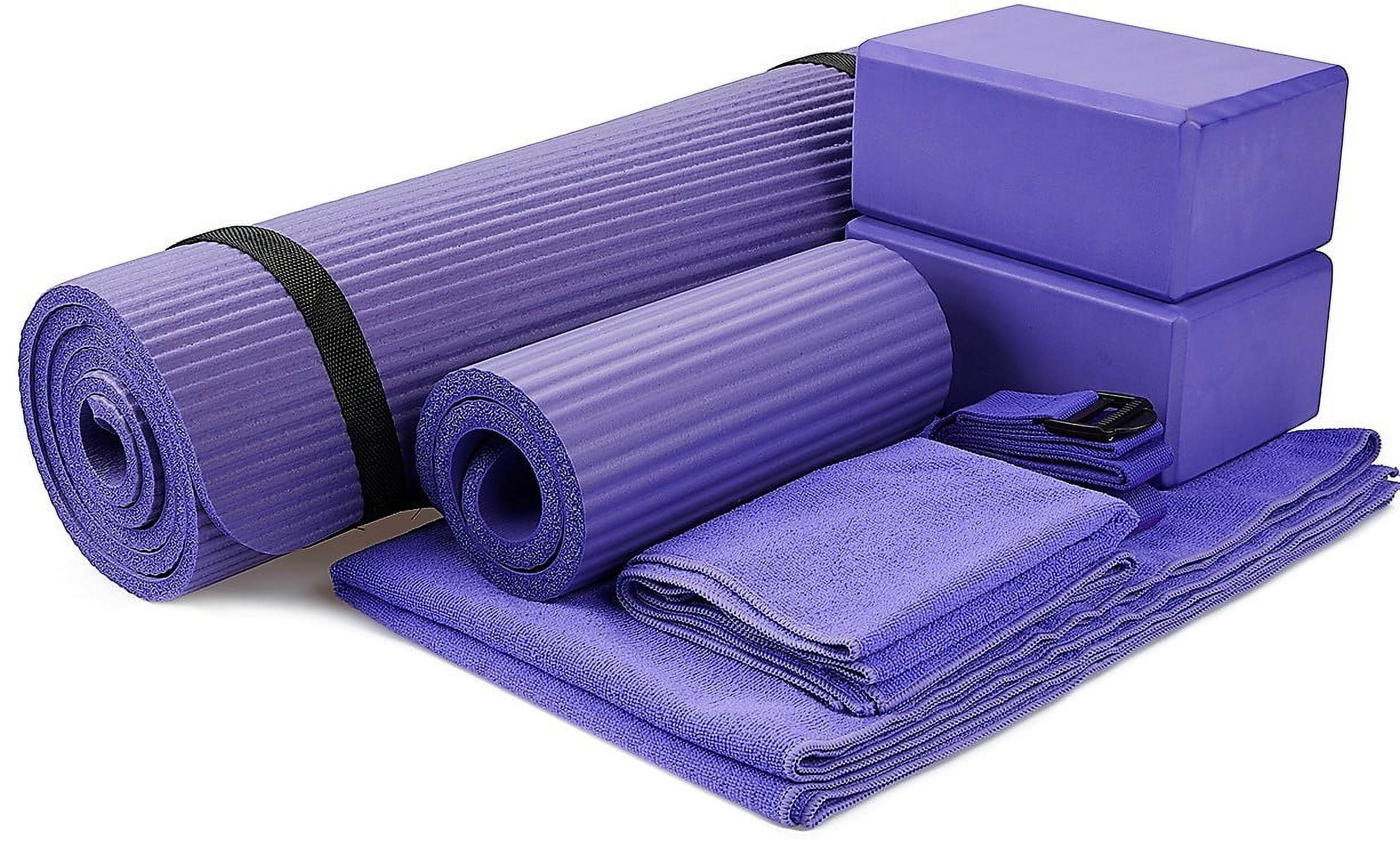 Ultimate Goyoga 7-Piece Yoga Set: Mat, Blocks, Towels, Strap & Knee Pad Included!