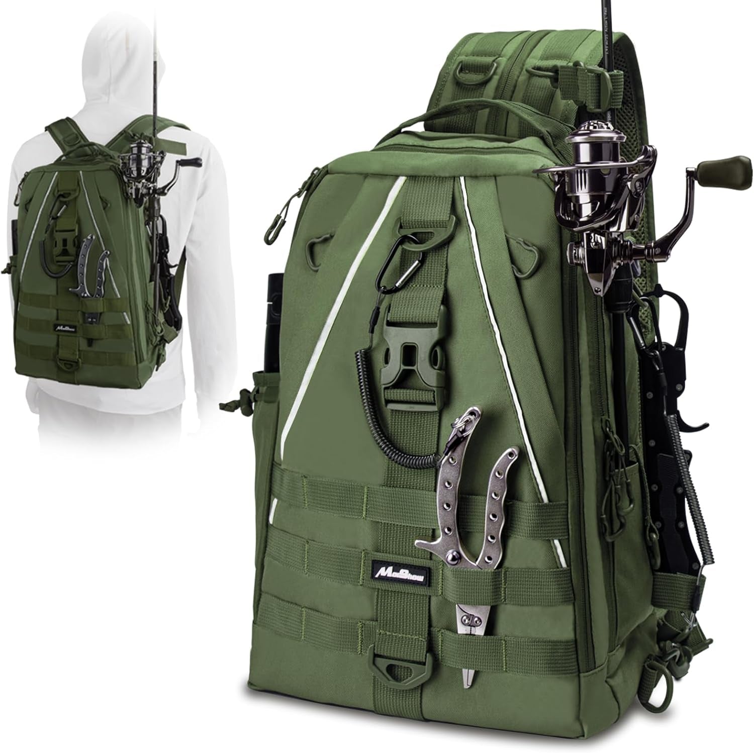 Ultimate Fishing Backpack Tackle Bag with Rod Holder - Perfect Tackle Box Companion!