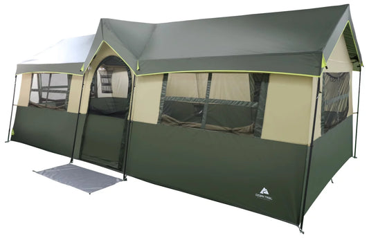 Spacious Hazel Creek 12-Person 3-Room Cabin Tent - 20' x 9' x 84", Perfect for Family Camping Adventures!